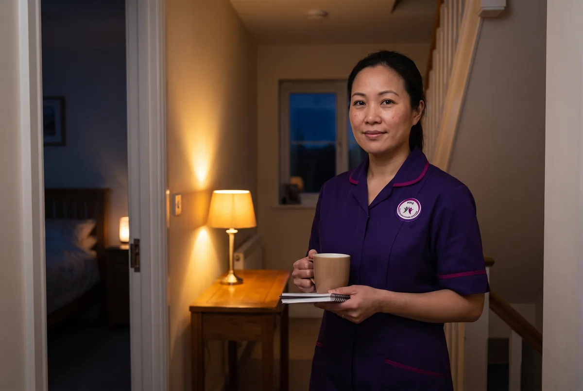 Murray Healthcare carer providing waking night support in a Leicester home