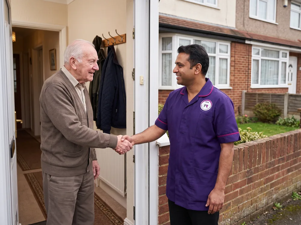 Murray Healthcare care manager arriving for a free care assessment at a home in Leicester